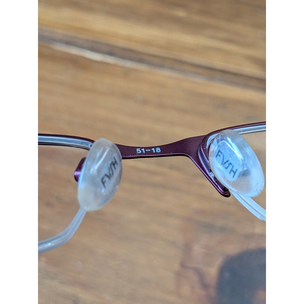 FYSH Eyewear Frame 3405 51-18-135 Purple Rectangular Half Rim Eyeglasses - Picture 6 of 6